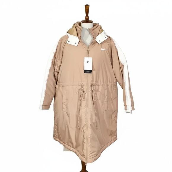 Nike Sportswear Essential Insulated Tan and White Jacket - Picture 7 of 15